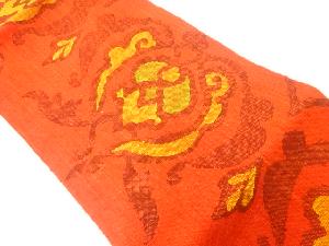 手織り真綿紬花模様織出し名古屋帯